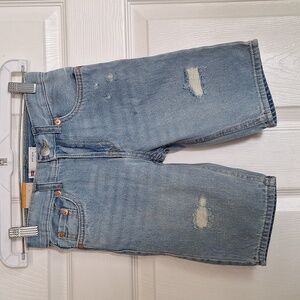 Levi's Boy's 511 Slim Fit Distressed Denim Shorts Size 7 Light Blue NWT